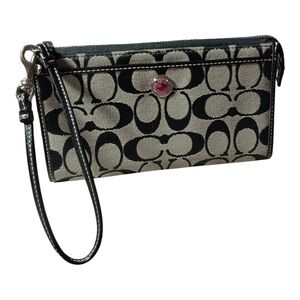Coach Black and Gray Signature Wristlet / Wallet